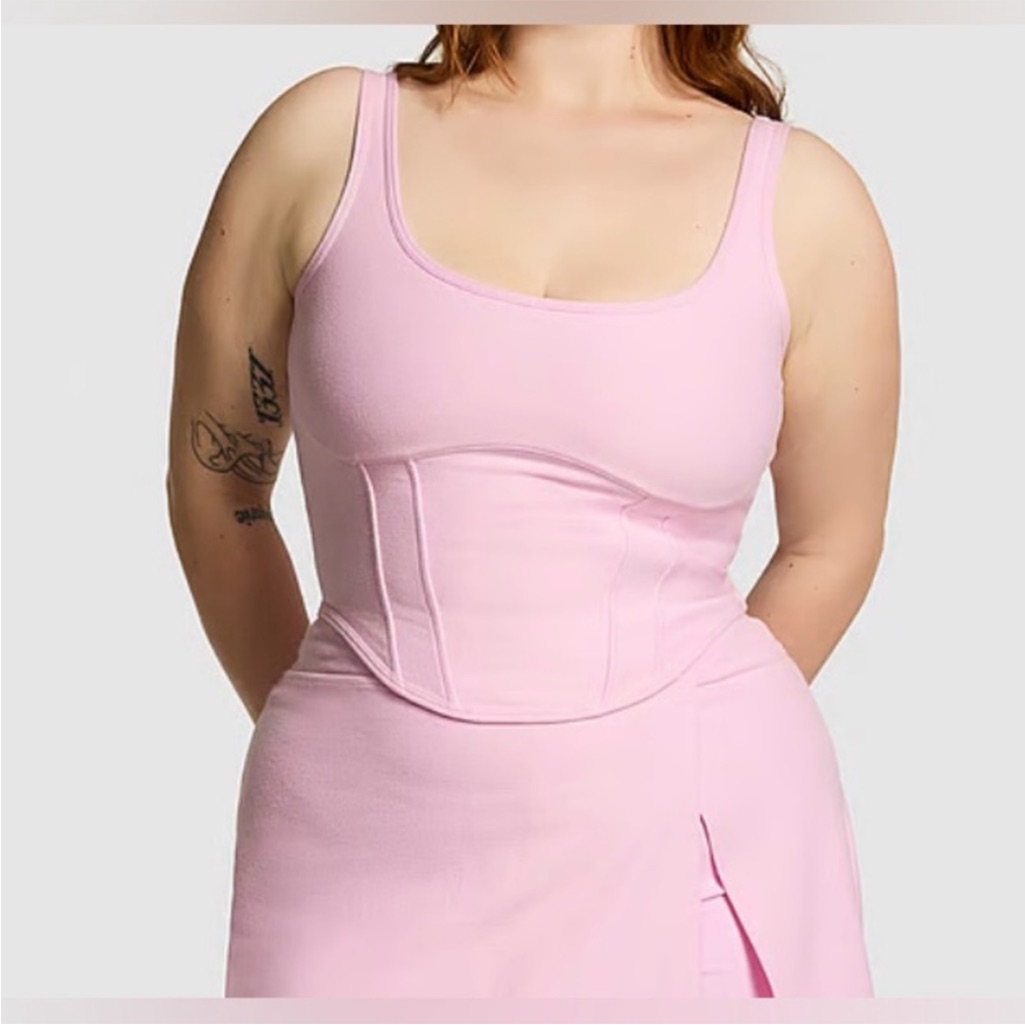 Pink Victoria's Secret Dusty Pink Corset Tank Top